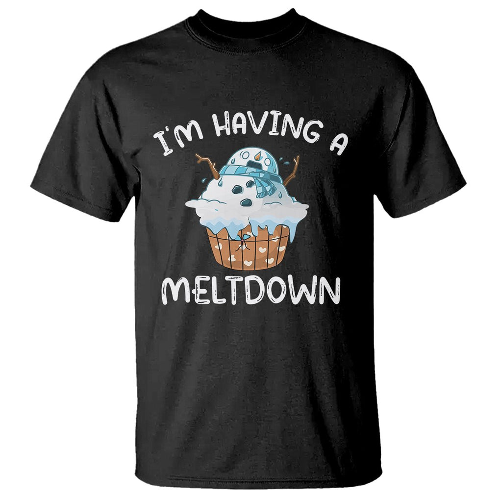 Christmas T Shirt I'm Having a Meltdown Snowman Xmas Melting Snow Icecream TS09 Sapphire Printyourwear