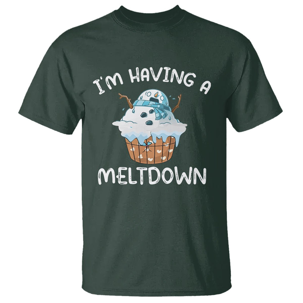 Christmas T Shirt I'm Having a Meltdown Snowman Xmas Melting Snow Icecream TS09 Printyourwear