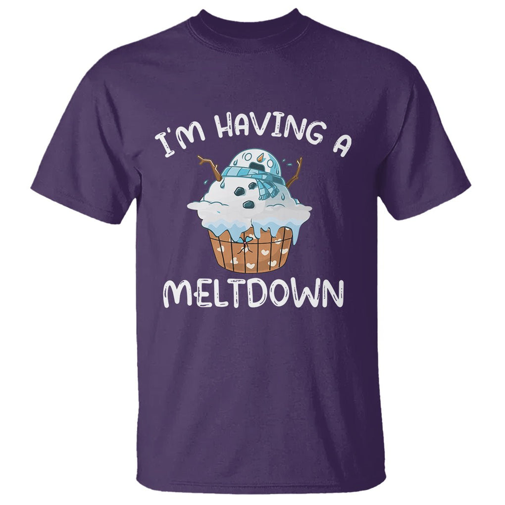 Christmas T Shirt I'm Having a Meltdown Snowman Xmas Melting Snow Icecream TS09 Printyourwear