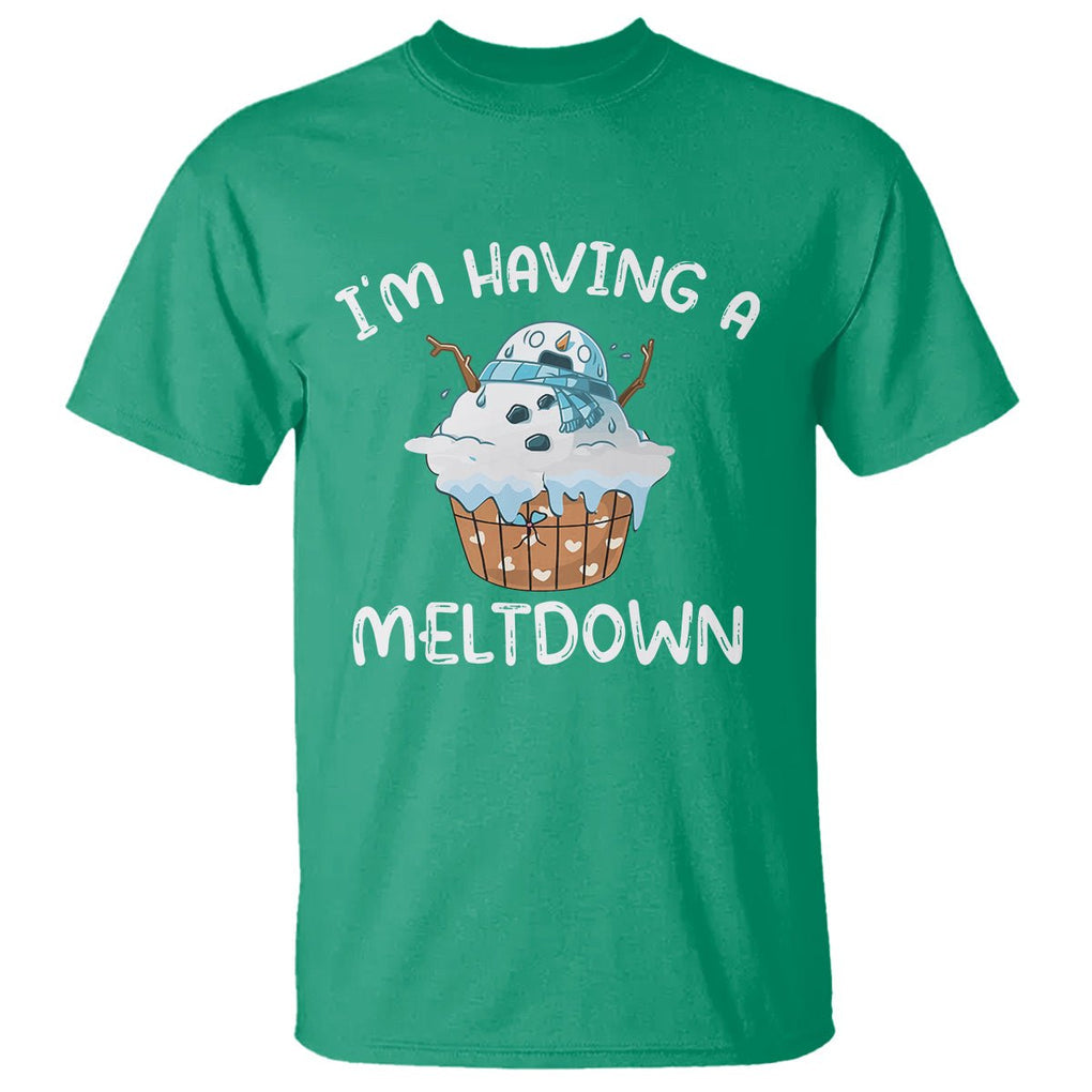 Christmas T Shirt I'm Having a Meltdown Snowman Xmas Melting Snow Icecream TS09 Printyourwear