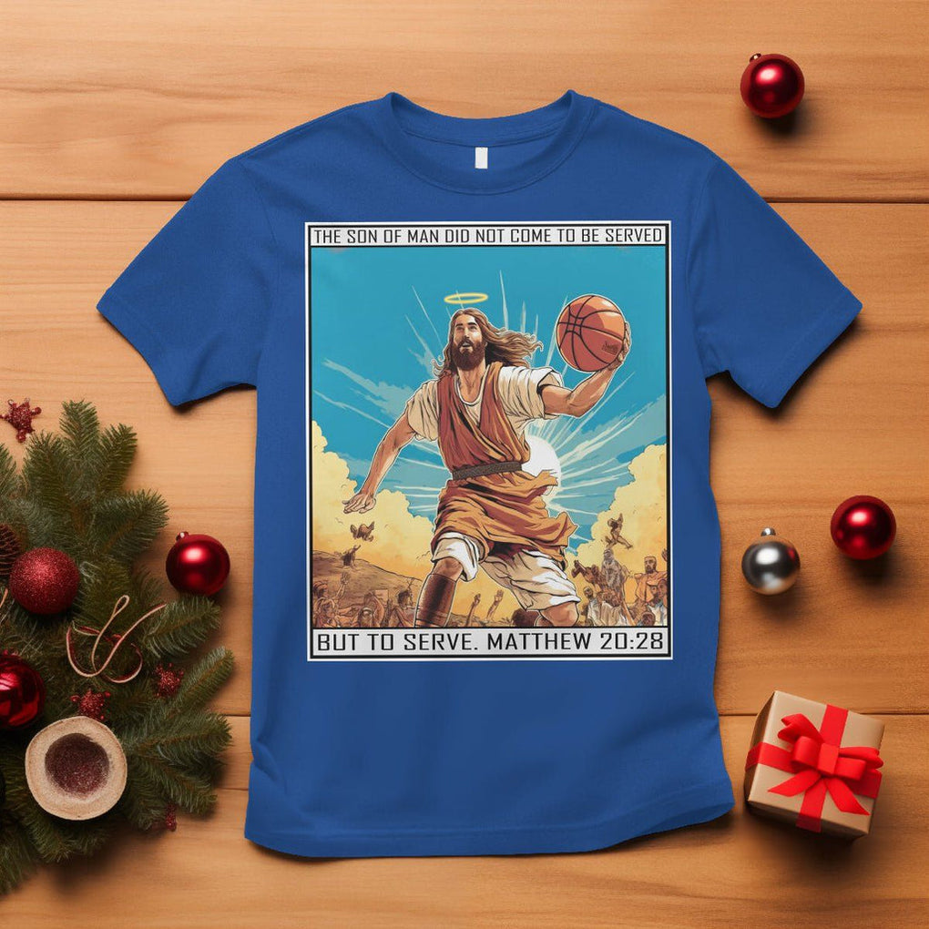 Christmas T Shirt Jesus Baseketball Player Crossing Up Christian Funny Xmas TS09 Royal Blue Printyourwear