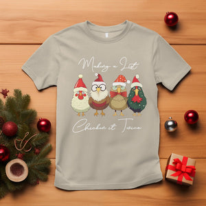 Christmas T Shirt Making A List Chicken It Twice Cute Santa Cuck TS09 Sand Printyourwear