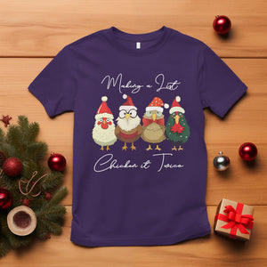 Christmas T Shirt Making A List Chicken It Twice Cute Santa Cuck TS09 Purple Printyourwear