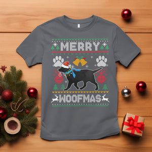 Christmas T Shirt Merry Woofmas Black Lab Dog Lover TS09 Charcoal Printyourwear