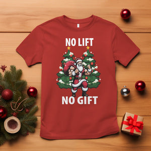 Christmas T Shirt No Lift No Gift Santa Bodybuilding Gymer TS09 Red Printyourwear