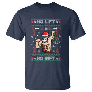 Christmas T Shirt No Lift No Gift Santa Gym Coach TS09 Printyourwear