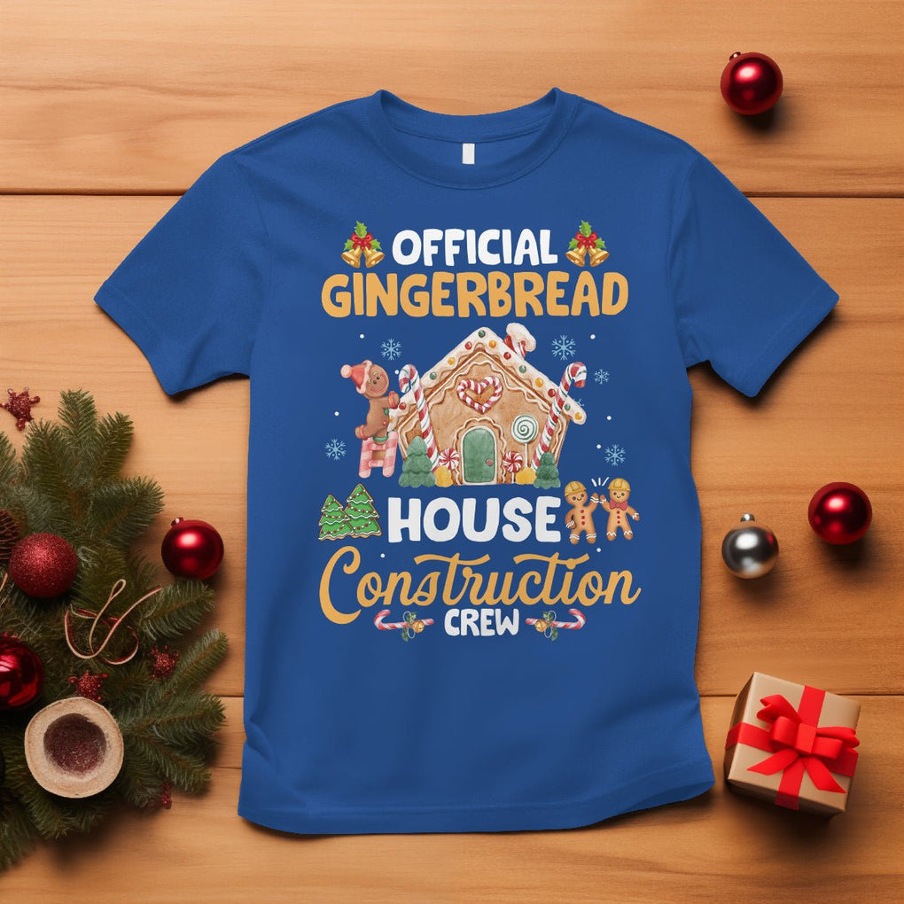 Christmas T Shirt Official Gingerbread House Construction Crew Decorating TS09 Royal Blue Printyourwear