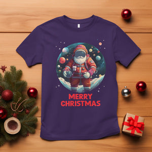 Christmas T Shirt Santa Astronaut Xmas Space Colorful Planet TS09 Purple Printyourwear