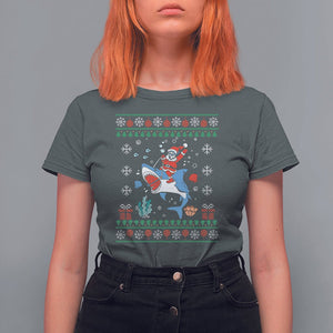 Christmas T Shirt Santa Riding Shark Diver Ocean Xmas Holiday TS09 Printyourwear