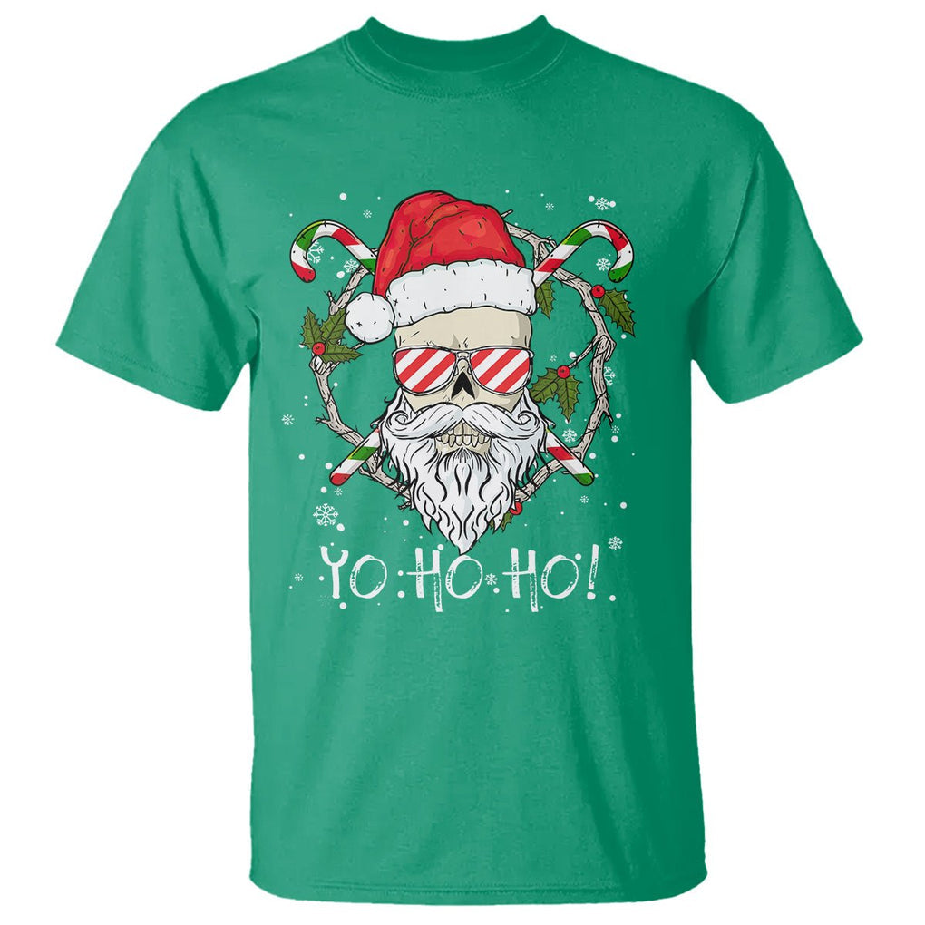 Christmas T Shirt Skull Santa Beard Sunglass Candy Cane TS09 Printyourwear