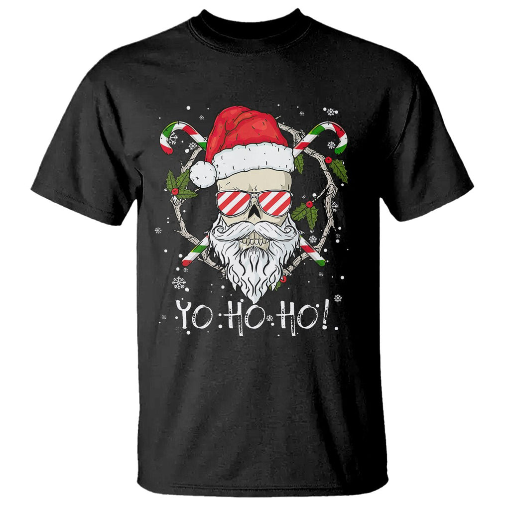 Christmas T Shirt Skull Santa Beard Sunglass Candy Cane TS09 Purple Printyourwear