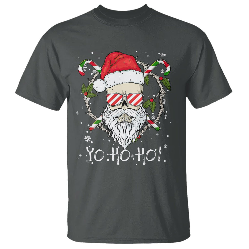 Christmas T Shirt Skull Santa Beard Sunglass Candy Cane TS09 Printyourwear
