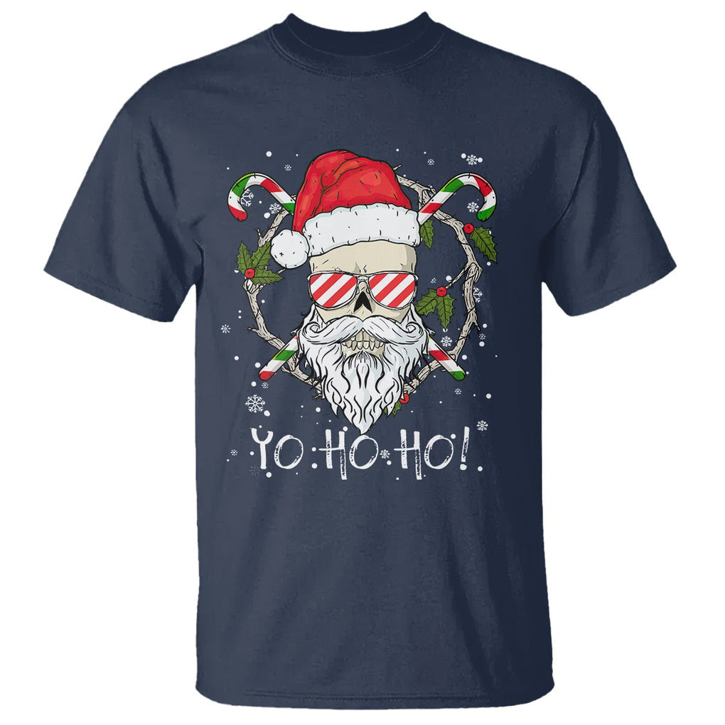 Christmas T Shirt Skull Santa Beard Sunglass Candy Cane TS09 Printyourwear