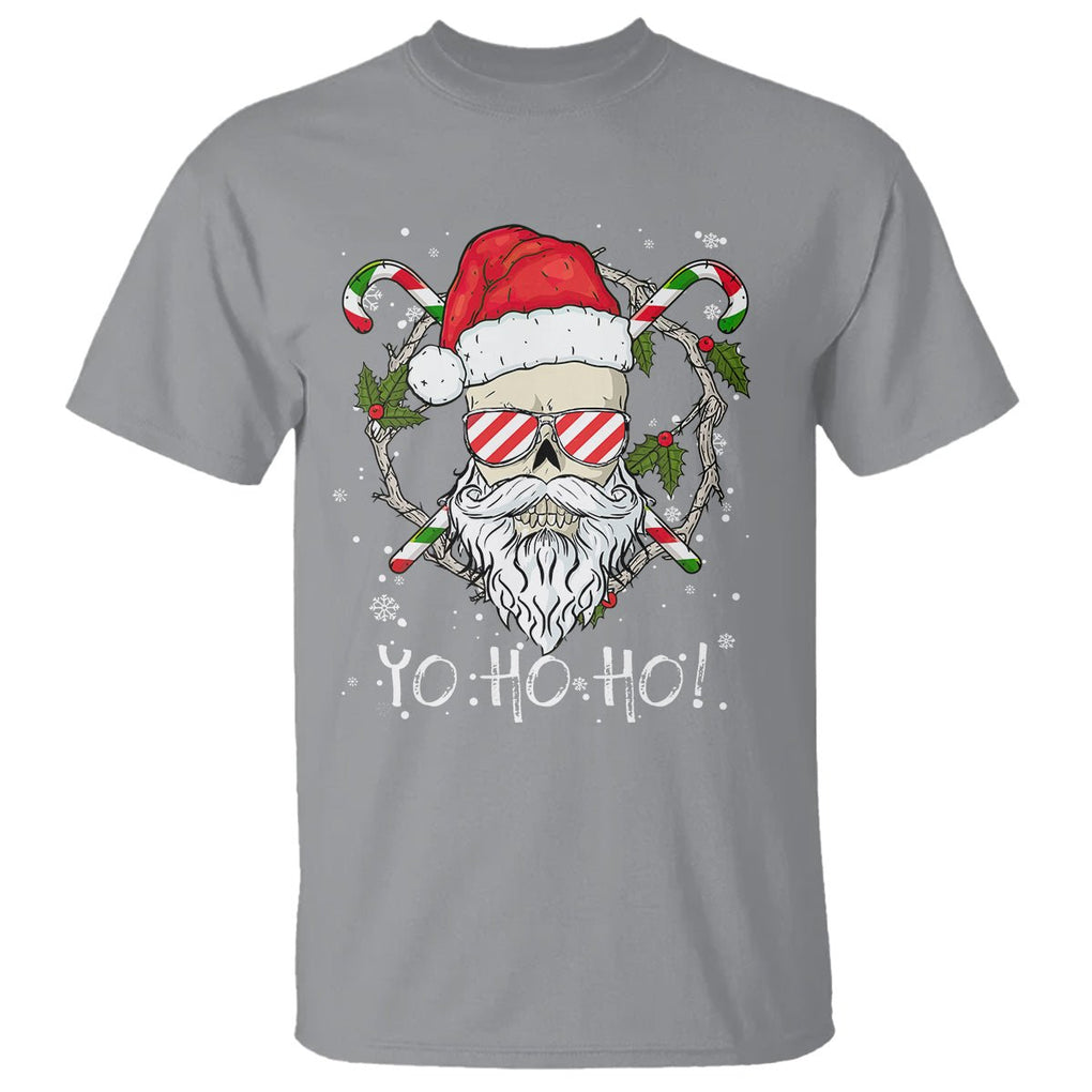 Christmas T Shirt Skull Santa Beard Sunglass Candy Cane TS09 Printyourwear