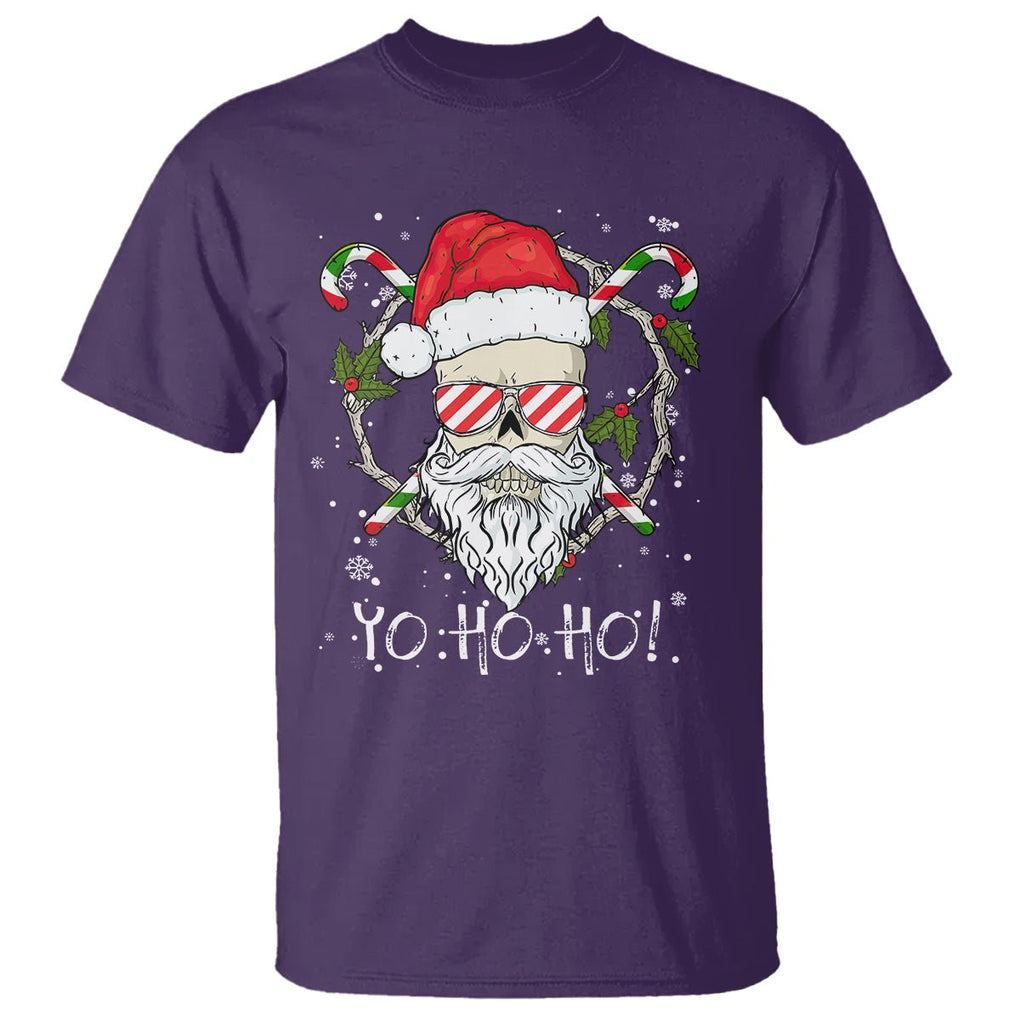 Christmas T Shirt Skull Santa Beard Sunglass Candy Cane TS09 Printyourwear