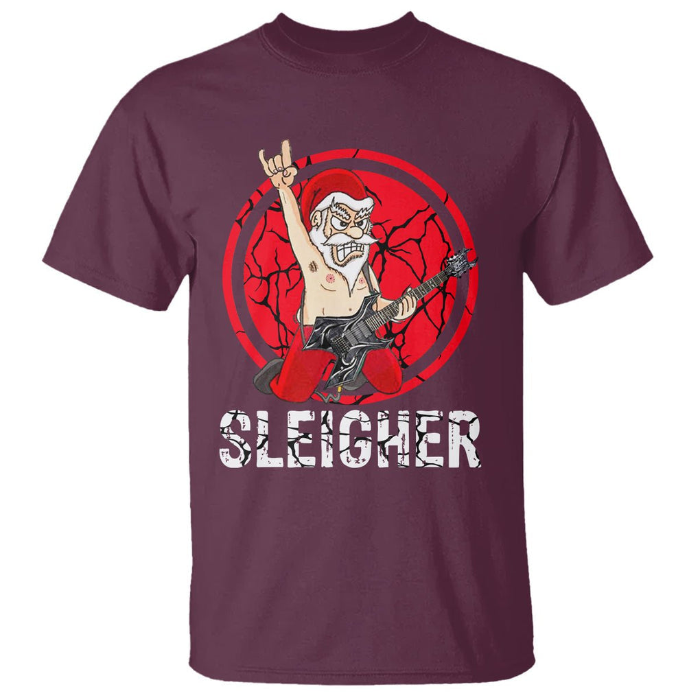 Christmas T Shirt Sleigher Santa Heavy Mental Music TS09 Printyourwear