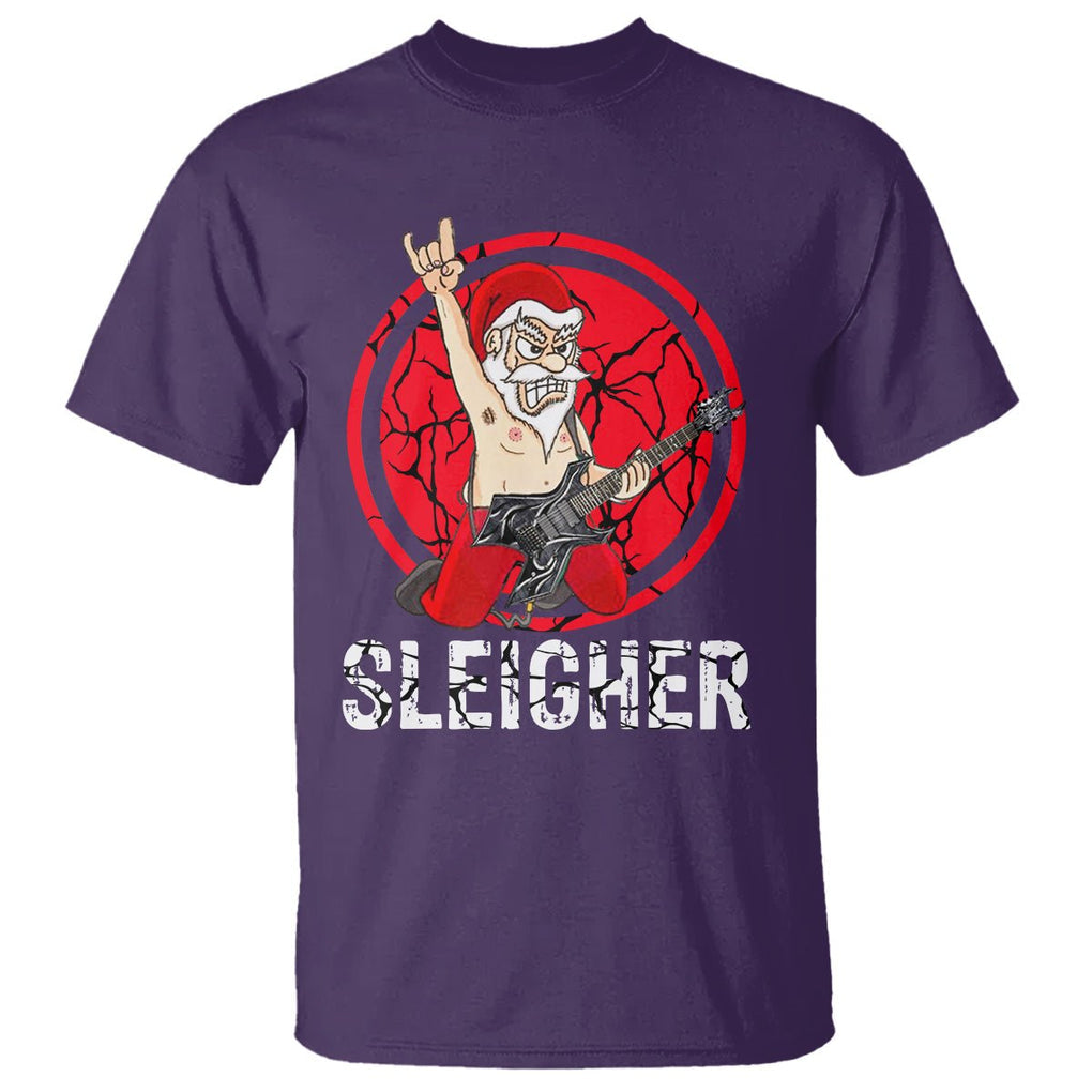 Christmas T Shirt Sleigher Santa Heavy Mental Music TS09 Printyourwear