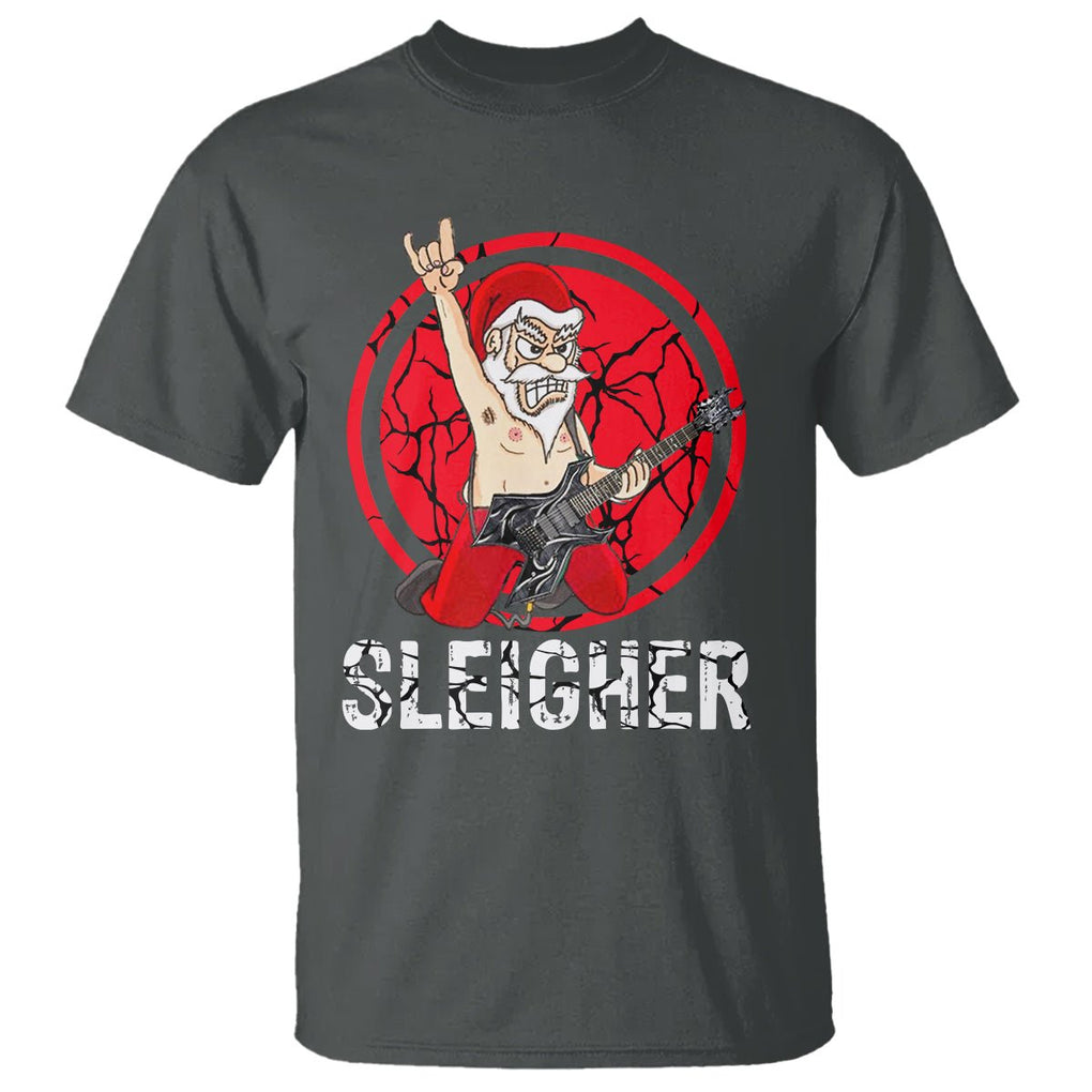 Christmas T Shirt Sleigher Santa Heavy Mental Music TS09 Printyourwear