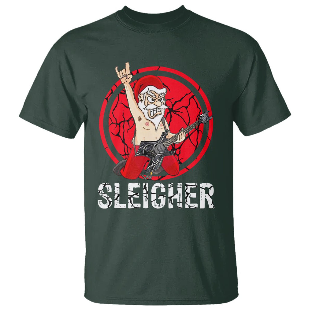 Christmas T Shirt Sleigher Santa Heavy Mental Music TS09 Printyourwear