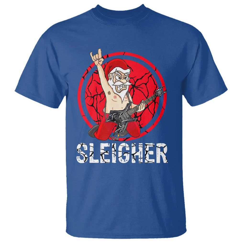 Christmas T Shirt Sleigher Santa Heavy Mental Music TS09 Printyourwear