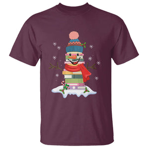 Christmas T Shirt Snowman Library Book Stack Winter Librarian TS09 Printyourwear