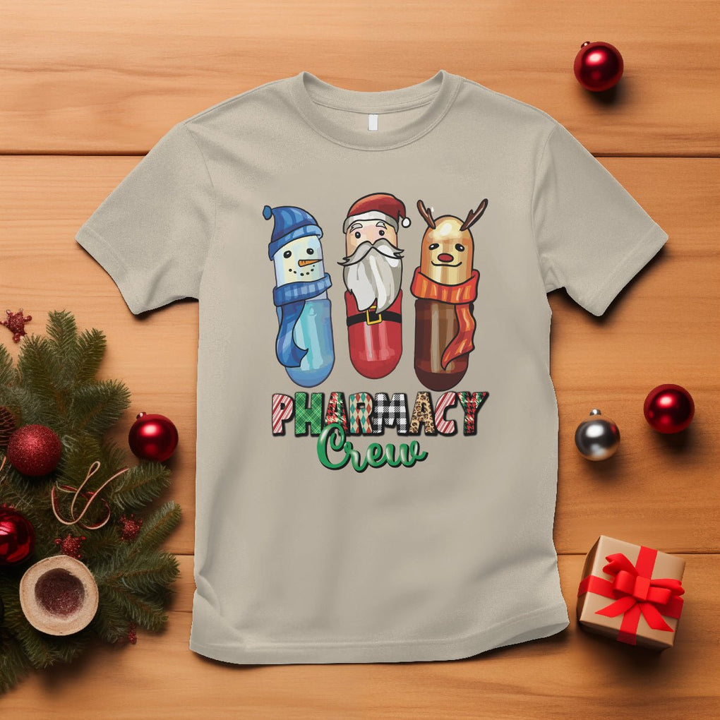 Christmas T Shirt Snowman Reindeer Santa Pharmacy Crew TS09 Sand Printyourwear