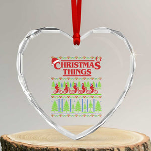 Christmas Things Heart Crystal Glass Ornament Vintage Movie TV Series Retro TS10 Transparent Glass 3'' Heart Print Your Wear