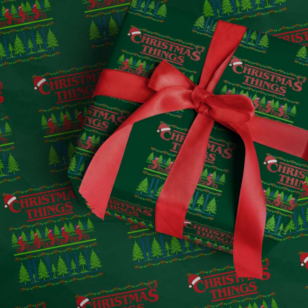 Christmas Things Wrapping Paper Roll Vintage Movie TV Series Retro TS10 Green Print Your Wear