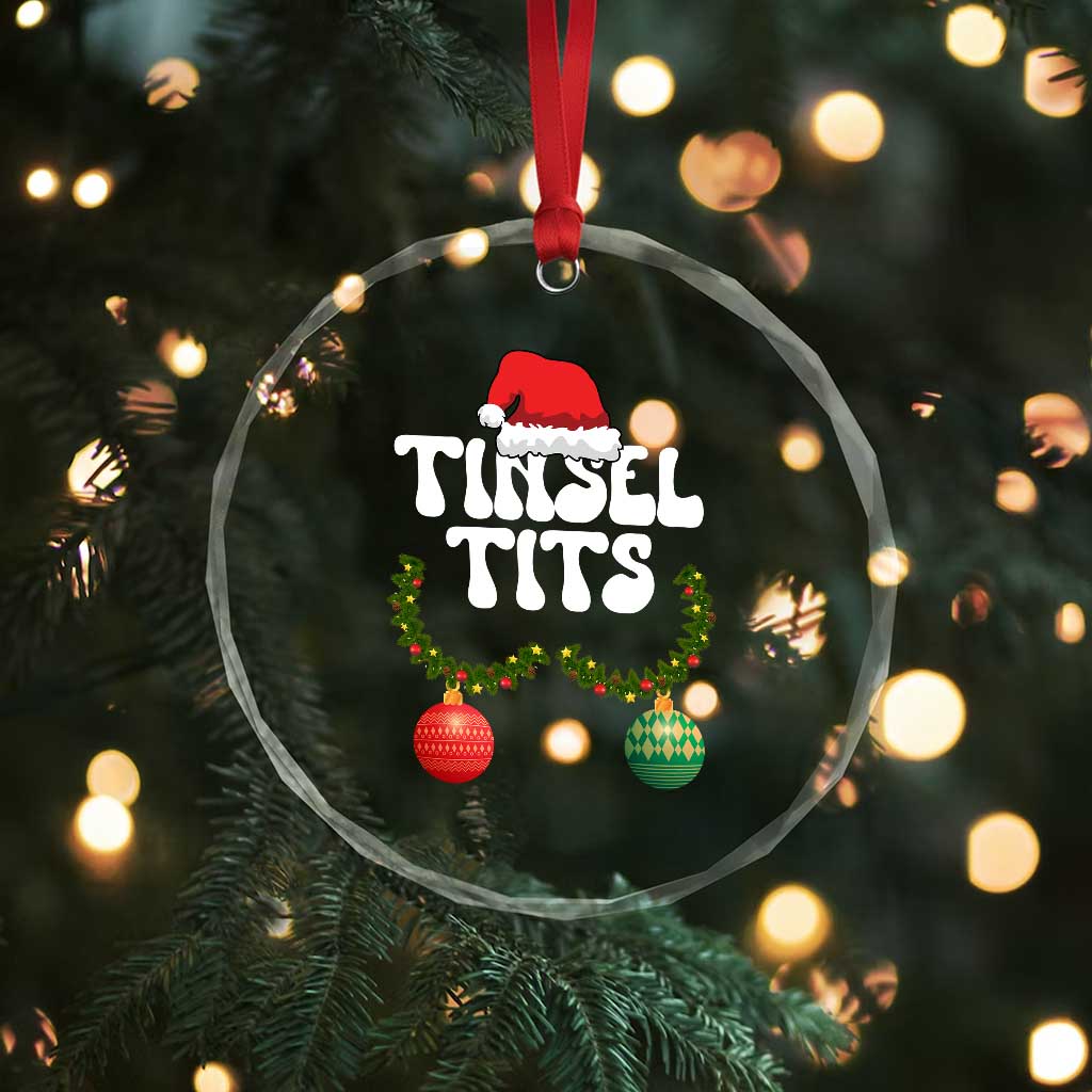 Christmas Tinsel Tits Crystal Glass Ornament Funny Xmas Couple Matching TS11 Print Your Wear