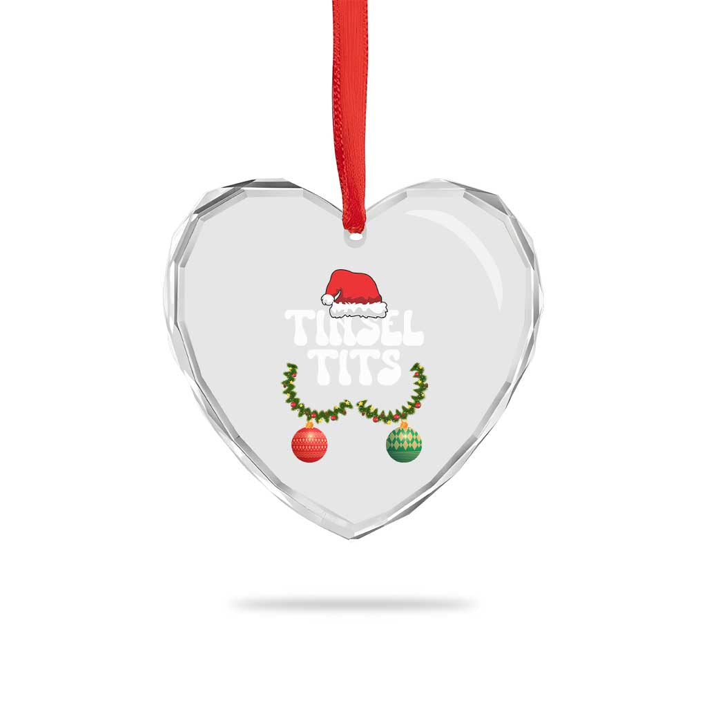 Christmas Tinsel Tits Heart Crystal Glass Ornament Funny Xmas Couple Matching TS11 Print Your Wear