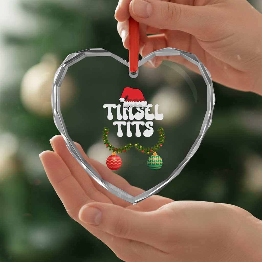 Christmas Tinsel Tits Heart Crystal Glass Ornament Funny Xmas Couple Matching TS11 Print Your Wear