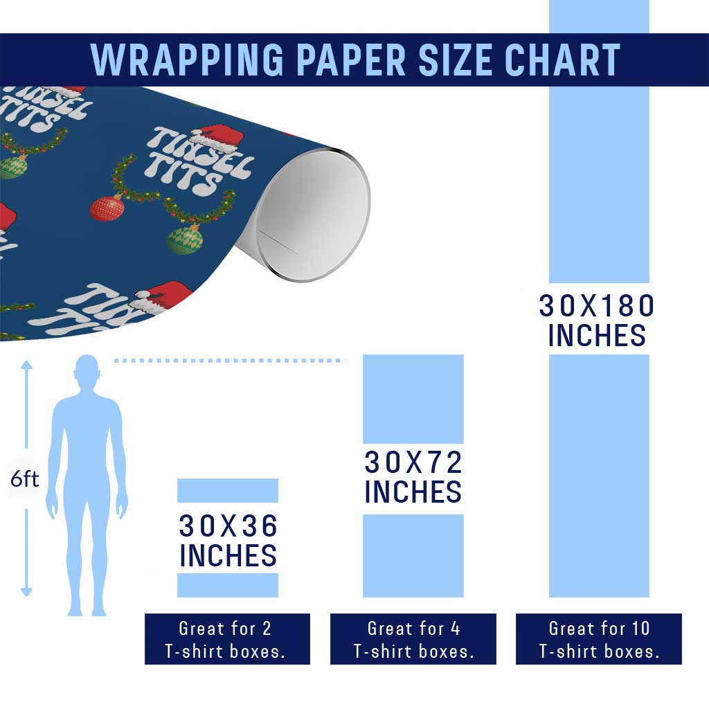 Christmas Tinsel Tits Wrapping Paper Roll Funny Xmas Couple Matching TS11 Print Your Wear