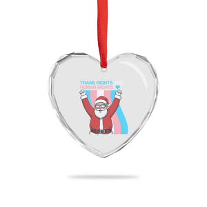 Christmas Trans Rights Are Human Rights Heart Crystal Glass Ornament LGBTQ Advocate TS12 Print Your Wear