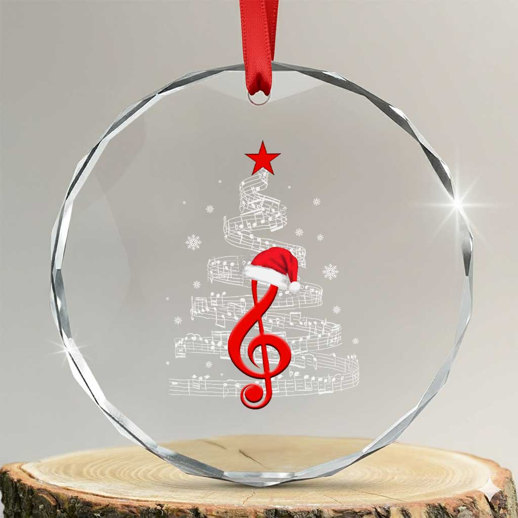 Christmas Tree Music Crystal Glass Ornament Musician Music Lover Gift TS10 Transparent Glass 3'' Circle Print Your Wear
