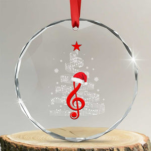 Christmas Tree Music Crystal Glass Ornament Musician Music Lover Gift TS10 Transparent Glass 3'' Circle Print Your Wear