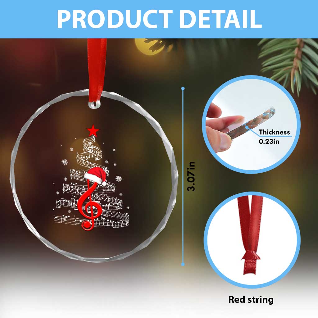 Christmas Tree Music Crystal Glass Ornament Musician Music Lover Gift TS10 Print Your Wear