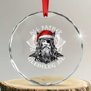 Christmas Viking Crystal Glass Ornament All Father Gledileg Jol Vintage Santa Odin TS11 Transparent Glass 3'' Circle Print Your Wear