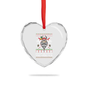 Christmas Viking Heart Crystal Glass Ornament Fa La La La La Val Hal La Santa Viking Warriors TS11 Print Your Wear