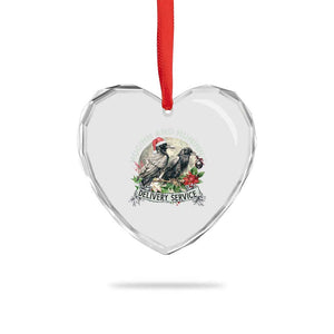 Christmas Viking Heart Crystal Glass Ornament Huginn And Hunninn's Delivery Service Raven TS11 Print Your Wear