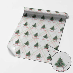 Christmas Wrapping Paper Roll Merry And Bright Retro Xmas Tree Wagon TS11 Christmas Plaid Print Your Wear