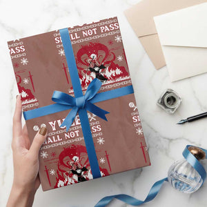 Christmas Yule Shall Not Pass Wrapping Paper Roll Fantasy Movie Ugly Xmas TS10 Mocha Print Your Wear