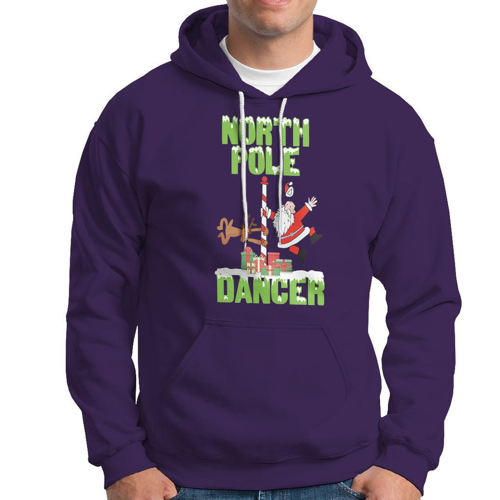 Christmas Hoodie North Pole Dancer Reindeer Santa Ugly Xmas TS09 Purple Printyourwear