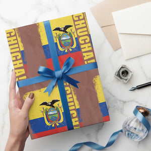 Chucha Funny Ecuadorian Slang Vintage Ecuador Flag Wrapping Paper Roll