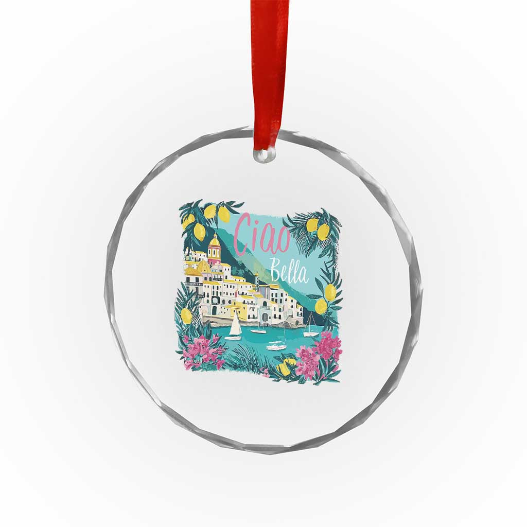 Ciao Bella Italy Amalfi Coast Crystal Glass Ornament Lemons and Florals Nostalgic Village TS02 Print Your Wear