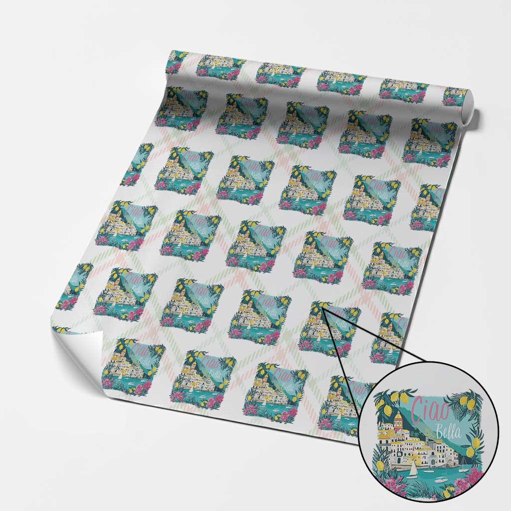 Ciao Bella Italy Amalfi Coast Wrapping Paper Roll Lemons and Florals Nostalgic Village TS02 Christmas Plaid Print Your Wear