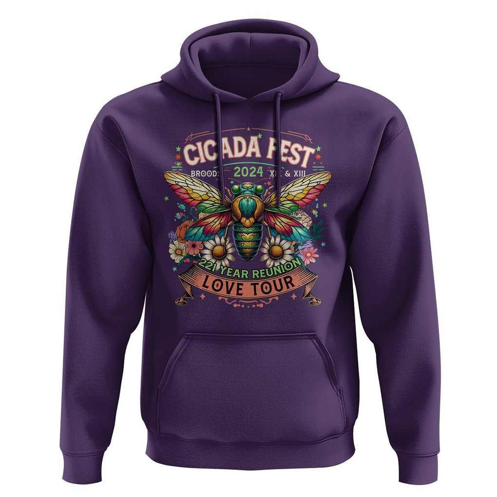 Cicada Fest 2024 Hoodie Broods XIII & XIX 221 Year Reunion Tour TS09 Purple Print Your Wear