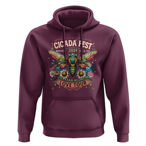 Cicada Fest 2024 Hoodie Broods XIII & XIX 221 Year Reunion Tour TS09 Maroon Print Your Wear