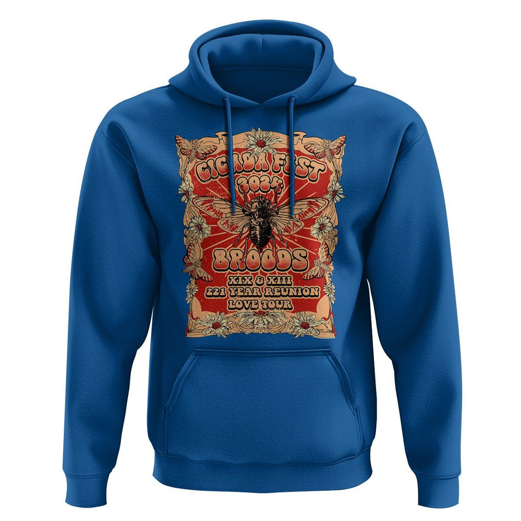 Cicada Fest 2024 Hoodie Broods XIII & XIX 221 Year Reunion Tour TS09 Royal Blue Print Your Wear