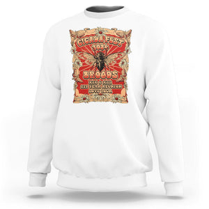 Cicada Fest 2024 Sweatshirt Broods XIII & XIX 221 Year Reunion Tour TS09 White Print Your Wear