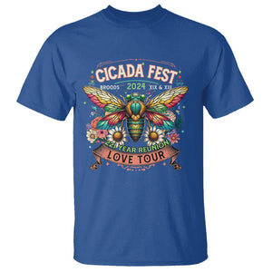 Cicada Fest 2024 T Shirt Broods XIII & XIX 221 Year Reunion Tour TS09 Royal Blue Print Your Wear